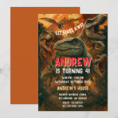 Persoonlijke dinosaurus T-Rex verjaardag Kaart (Voorkant / Achterkant)