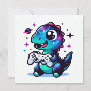 Persoonlijke dinosaurus uitnodiging voor gamers