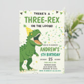 Persoonlijke Dinosaurus Verjaardag voor Jongen Kaart (Staand voorkant)