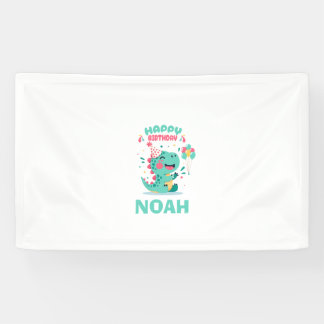 Persoonlijke Dinosaurus Verjaardagsbanner Jongens Spandoek