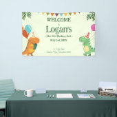 Persoonlijke dinosaurus voor kinderverjaardagsfees spandoek (Beurs)