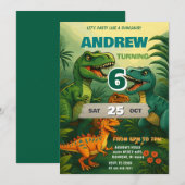 Persoonlijke Dinosaurus Wereld T-Rex Verjaardag vo Kaart (Voorkant / Achterkant)