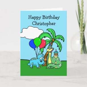 Persoonlijke Dinosauruskaart voor verjaardag Kaart