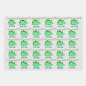 Persoonlijke dinosauruspartij inpakpapier vel (Voorkant 2)