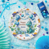 Persoonlijke dinosaurussen papieren bordje (Feest)