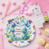 Persoonlijke dinosaurussen papieren bordje (Feest)