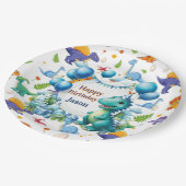 Persoonlijke dinosaurussen papieren bordje (Gekanteld)