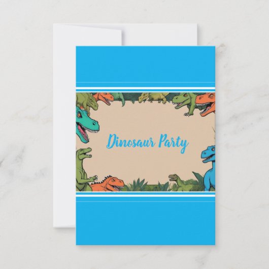 Persoonlijke dinosaurustaart bedankkaart voor kind (Voorkant)