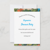 Persoonlijke dinosaurustaart bedankkaart voor kind (Achterkant)