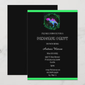 Persoonlijke dinosaurustaart-verjaardagsuitnodigin kaart (Voorkant / Achterkant)