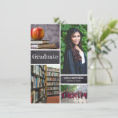 Persoonlijke diploma foto collage aankondiging (Staand voorkant)