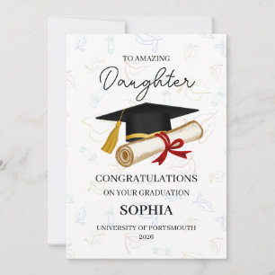 Persoonlijke diploma-uitreiking dochter kaart