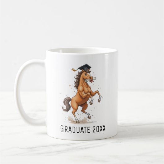 Persoonlijke diploma-uitreiking voor paarden koffiemok (Links)