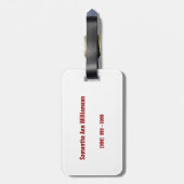 Persoonlijke diploma-uitreikingscruise bagagelabel (Achterkant verticaal)