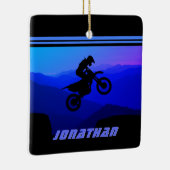 Persoonlijke Dirt Bike Motocross kerstmis Keramisch Ornament (Rechts)