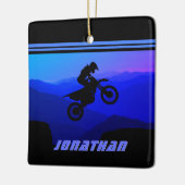 Persoonlijke Dirt Bike Motocross kerstmis Keramisch Ornament (Links)
