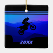 Persoonlijke Dirt Bike Motocross kerstmis Keramisch Ornament (Achterkant)