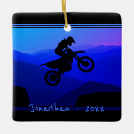 Persoonlijke Dirt Bike Motocross kerstmis Keramisch Ornament