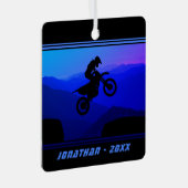 Persoonlijke Dirt Bike Motocross kerstmis Metalen Ornament (Voorkant Rechts)