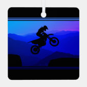 Persoonlijke Dirt Bike Motocross kerstmis Metalen Ornament (Achterkant)