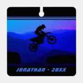 Persoonlijke Dirt Bike Motocross kerstmis Metalen Ornament (Voorkant)