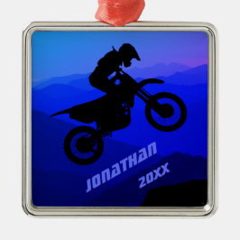 Persoonlijke Dirt Bike Motocross kerstmis Metalen Ornament
