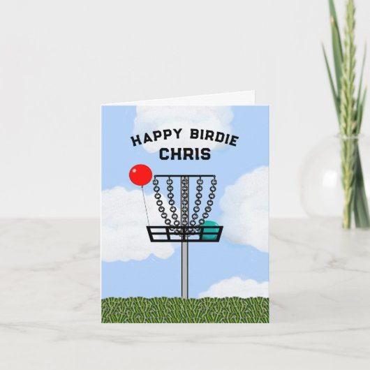 Persoonlijke discgolf-verjaardagskaart kaart (Voorkant)