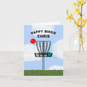 Persoonlijke discgolf-verjaardagskaart kaart (Gele Bloem)