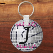 Persoonlijke Disco Ball Print Netball Princess Sleutelhanger (Voorkant)