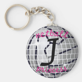 Persoonlijke Disco Ball Print Netball Princess Sleutelhanger