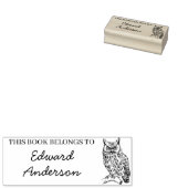 Persoonlijke 'Dit boek is van' stempel met uil (Gestempeld)