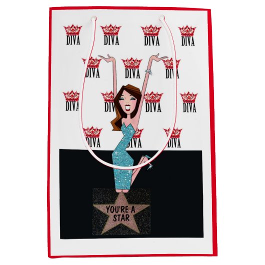 Persoonlijke DIVA Gift Bag Medium Cadeauzakje (Voorkant)