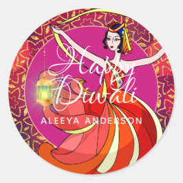 Persoonlijke Diwali Bollywood Party Danser Ronde Sticker