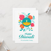 Persoonlijke Diwali wenskaart Kaart (Voorkant / Achterkant in situ)