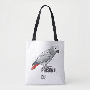 Persoonlijke DJ Afrikaanse Grijze Papegaai – Ontwe Tote Bag