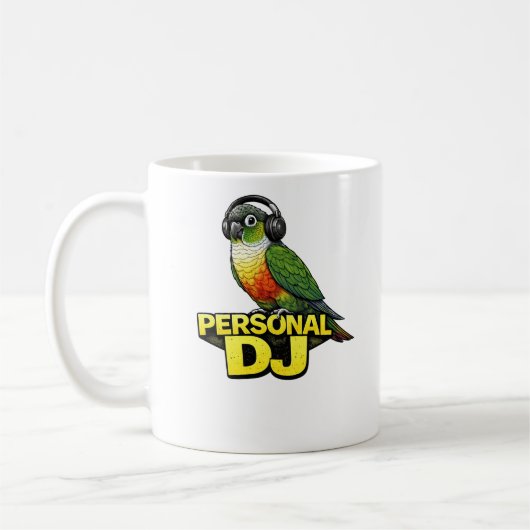 Persoonlijke DJ Green Cheek Conure Koffiemok (Links)