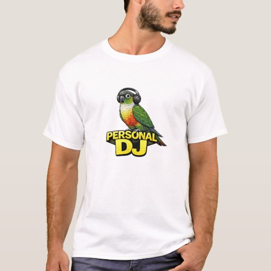 Persoonlijke DJ Green Cheek Conure T-shirt (Voorkant)