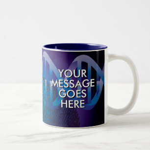 Persoonlijke DNA Blue Science Tweekleurige Koffiemok