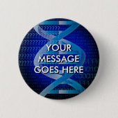 Persoonlijke DNA ID Blauw Ronde Button 5,7 Cm (Voorkant)