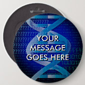 Persoonlijke DNA ID Blauw Ronde Button 6,0 Cm (Voorkant /achterkant)