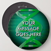 Persoonlijke DNA ID Groen Ronde Button 6,0 Cm (Voorkant /achterkant)