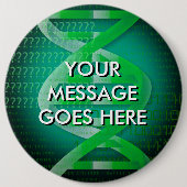 Persoonlijke DNA ID Groen Ronde Button 6,0 Cm (Voorkant)