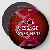 Persoonlijke DNA ID Rood Ronde Button 6,0 Cm (Voorkant /achterkant)