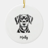 Persoonlijke Dobermann-hond Kerstmis Keramisch Ornament (Voorkant)