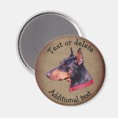 Persoonlijke Dobermann Pinscher-hond Magneet (Voorkant / Achterkant)