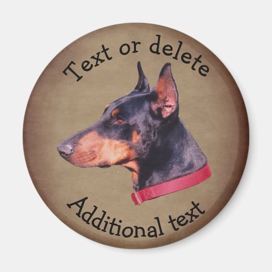 Persoonlijke Dobermann Pinscher-hond Magneet (Voorkant)