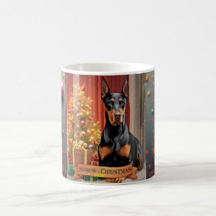 Persoonlijke Dobermann Pinscher Kerstmug – Klant Koffiemok