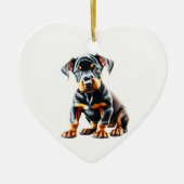 Persoonlijke Dobermann Puppy Keramisch Ornament (Voorkant)