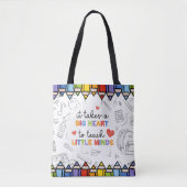 Persoonlijke Docent Apple Grote Hart Boodschappent Tote Bag (Voorkant)