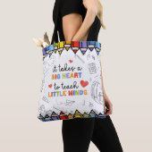 Persoonlijke Docent Apple Grote Hart Boodschappent Tote Bag (Dichtbij)